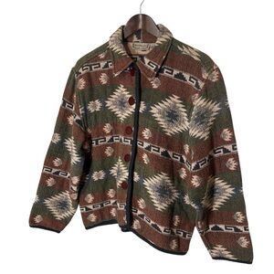 Women's Vintage Large New Direction 100% Cotton Geometric Utility Jacket